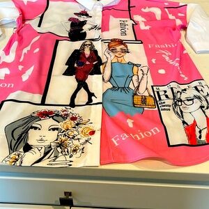 Top with fashionable girls all over it